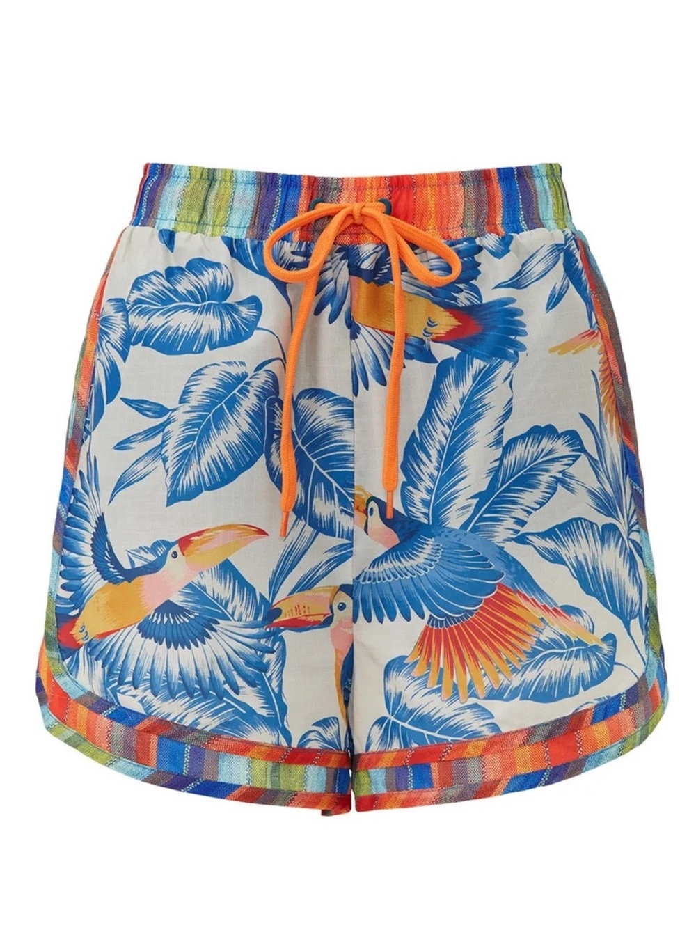 FARM Rio Flying Toucan Print Shorts - Blue, Orange, Yellow